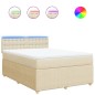 vidaXL Boxspringbett mit Matratze Creme 140x190 cm Stoff vidaXL Boxspringbett mit Matratze Creme 140x190 cm Stoff