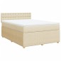 vidaXL Boxspringbett mit Matratze Creme 140x190 cm Stoff vidaXL Boxspringbett mit Matratze Creme 140x190 cm Stoff