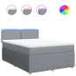 vidaXL Boxspringbett mit Matratze Hellgrau 140x200 cm Stoff vidaXL Boxspringbett mit Matratze Hellgrau 140x200 cm Stoff