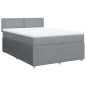 vidaXL Boxspringbett mit Matratze Hellgrau 140x200 cm Stoff vidaXL Boxspringbett mit Matratze Hellgrau 140x200 cm Stoff