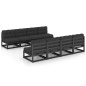 9-tlg. Garten-Lounge-Set mit Kissen Massivholz Kiefer 9-tlg. Garten-Lounge-Set mit Kissen Massivholz Kiefer