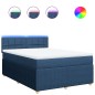 vidaXL Boxspringbett mit Matratze Blau 140x200 cm Stoff