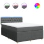 vidaXL Boxspringbett mit Matratze Dunkelgrau 140x200 cm Stoff vidaXL Boxspringbett mit Matratze Dunkelgrau 140x200 cm Stoff