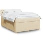 vidaXL Boxspringbett mit Matratze Creme 140x200 cm Stoff vidaXL Boxspringbett mit Matratze Creme 140x200 cm Stoff