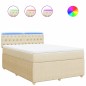vidaXL Boxspringbett mit Matratze Creme 140x200 cm Stoff vidaXL Boxspringbett mit Matratze Creme 140x200 cm Stoff