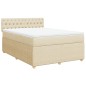 vidaXL Boxspringbett mit Matratze Creme 140x200 cm Stoff vidaXL Boxspringbett mit Matratze Creme 140x200 cm Stoff