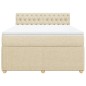 vidaXL Boxspringbett mit Matratze Creme 140x200 cm Stoff vidaXL Boxspringbett mit Matratze Creme 140x200 cm Stoff