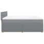 vidaXL Boxspringbett mit Matratze Hellgrau 140x200 cm Stoff vidaXL Boxspringbett mit Matratze Hellgrau 140x200 cm Stoff