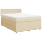 vidaXL Boxspringbett mit Matratze Creme 140x200 cm Stoff vidaXL Boxspringbett mit Matratze Creme 140x200 cm Stoff