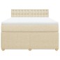 vidaXL Boxspringbett mit Matratze Creme 140x200 cm Stoff vidaXL Boxspringbett mit Matratze Creme 140x200 cm Stoff