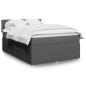 vidaXL Boxspringbett mit Matratze Dunkelgrau 160x200 cm Stoff vidaXL Boxspringbett mit Matratze Dunkelgrau 160x200 cm Stoff