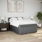 vidaXL Boxspringbett mit Matratze Dunkelgrau 160x200 cm Stoff vidaXL Boxspringbett mit Matratze Dunkelgrau 160x200 cm Stoff