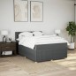 vidaXL Boxspringbett mit Matratze Dunkelgrau 160x200 cm Stoff vidaXL Boxspringbett mit Matratze Dunkelgrau 160x200 cm Stoff