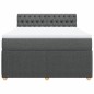 vidaXL Boxspringbett mit Matratze Dunkelgrau 160x200 cm Stoff vidaXL Boxspringbett mit Matratze Dunkelgrau 160x200 cm Stoff