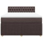 vidaXL Boxspringbett mit Matratze Dunkelbraun 160x200 cm Stoff vidaXL Boxspringbett mit Matratze Dunkelbraun 160x200 cm Stoff