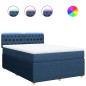 vidaXL Boxspringbett mit Matratze Blau 160x200 cm Stoff vidaXL Boxspringbett mit Matratze Blau 160x200 cm Stoff