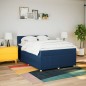 vidaXL Boxspringbett mit Matratze Blau 160x200 cm Stoff vidaXL Boxspringbett mit Matratze Blau 160x200 cm Stoff
