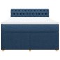 vidaXL Boxspringbett mit Matratze Blau 160x200 cm Stoff vidaXL Boxspringbett mit Matratze Blau 160x200 cm Stoff