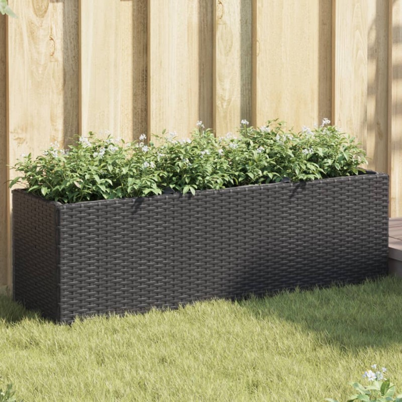 vidaXL Pflanzkübel mit 3 Töpfen 2 Stk. Schwarz 105x30x32cm Poly Rattan vidaXL Pflanzkübel mit 3 Töpfen 2 Stk. Schwarz 105x30x32cm Poly Rattan