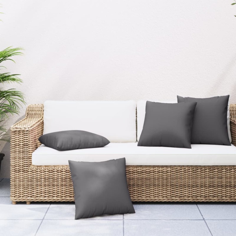 vidaXL Sofakissen 4 Stk. Anthrazit 60x60 cm Stoff vidaXL Sofakissen 4 Stk. Anthrazit 60x60 cm Stoff