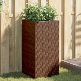 vidaXL Pflanzkübel 2 Stk. Braun 40x40x80 cm Poly Rattan