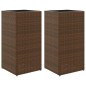 vidaXL Pflanzkübel 2 Stk. Braun 40x40x80 cm Poly Rattan vidaXL Pflanzkübel 2 Stk. Braun 40x40x80 cm Poly Rattan