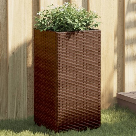 vidaXL Pflanzkübel 2 Stk. Braun 30x30x60 cm Poly Rattan