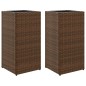 vidaXL Pflanzkübel 2 Stk. Braun 30x30x60 cm Poly Rattan vidaXL Pflanzkübel 2 Stk. Braun 30x30x60 cm Poly Rattan