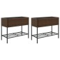 vidaXL Hochbeete mit Ablage 2 Stk. Braun 90x40x75 cm Poly Rattan vidaXL Hochbeete mit Ablage 2 Stk. Braun 90x40x75 cm Poly Rattan