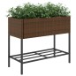 vidaXL Hochbeete mit Ablage 2 Stk. Braun 90x40x75 cm Poly Rattan vidaXL Hochbeete mit Ablage 2 Stk. Braun 90x40x75 cm Poly Rattan