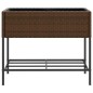 vidaXL Hochbeete mit Ablage 2 Stk. Braun 90x40x75 cm Poly Rattan vidaXL Hochbeete mit Ablage 2 Stk. Braun 90x40x75 cm Poly Rattan