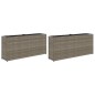 vidaXL Pflanzkübel mit 2 Töpfen 2 Stk. Grau 90x20x40 cm Poly Rattan vidaXL Pflanzkübel mit 2 Töpfen 2 Stk. Grau 90x20x40 cm Poly Rattan