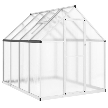 vidaXL Gewächshaus mit Fundamentrahmen Silber 224x169x195cm Aluminimum