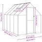 vidaXL Gewächshaus mit Fundamentrahmen Silber 224x169x195cm Aluminimum vidaXL Gewächshaus mit Fundamentrahmen Silber 224x169x195cm Aluminimum