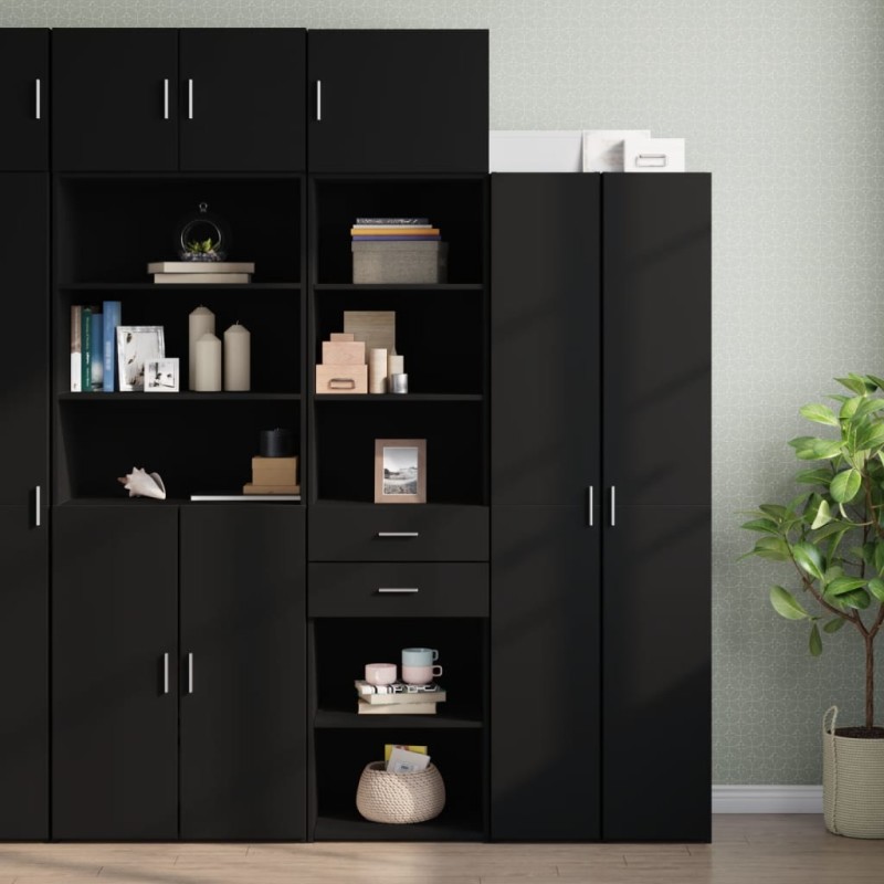 vidaXL Hochschrank Schmal Schwarz 50x42,5x225 cm Holzwerkstoff vidaXL Hochschrank Schmal Schwarz 50x42,5x225 cm Holzwerkstoff