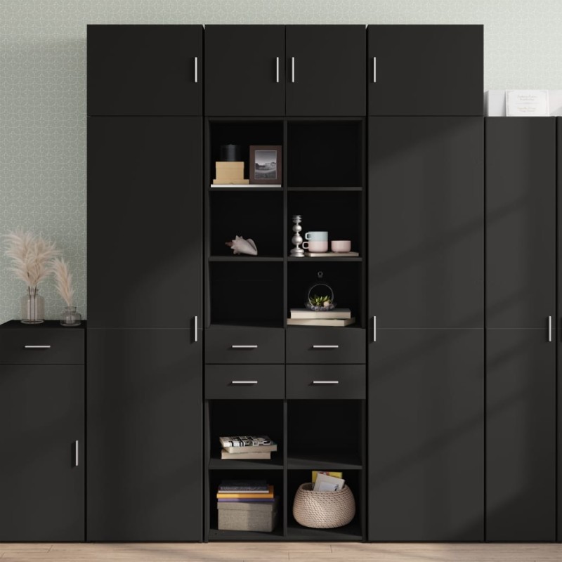 vidaXL Hochschrank Schwarz 70x42,5x225 cm Holzwerkstoff vidaXL Hochschrank Schwarz 70x42,5x225 cm Holzwerkstoff