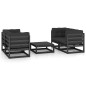 5-tlg. Garten-Lounge-Set mit Kissen Massivholz Kiefer 5-tlg. Garten-Lounge-Set mit Kissen Massivholz Kiefer