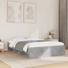 vidaXL Bettgestell Betongrau 140x200 cm Holzwerkstoff