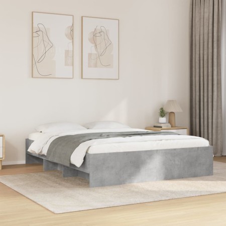 vidaXL Bettgestell Betongrau 150x200 cm Holzwerkstoff