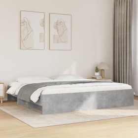 vidaXL Bettgestell Betongrau 180x200 cm Holzwerkstoff