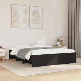 vidaXL Bettgestell Schwarz 160x200 cm Holzwerkstoff