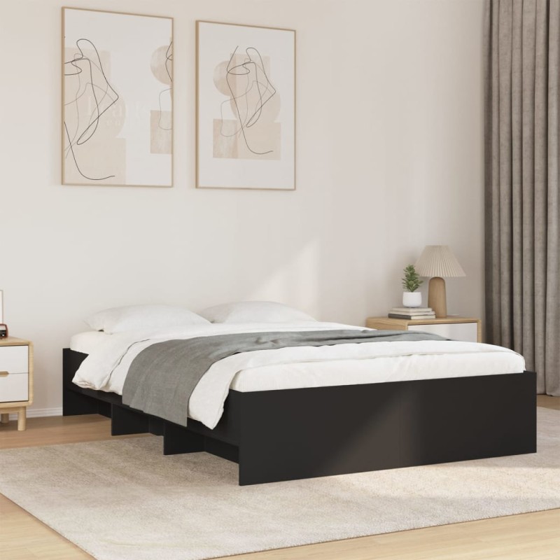 vidaXL Bettgestell Schwarz 140x200 cm Holzwerkstoff vidaXL Bettgestell Schwarz 140x200 cm Holzwerkstoff
