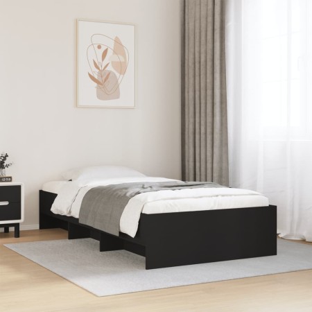 vidaXL Bettgestell Schwarz 90x200 cm Holzwerkstoff