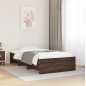 vidaXL Bettgestell ohne Matratze Braun Eiche 90x200 cm Holzwerkstoff vidaXL Bettgestell ohne Matratze Braun Eiche 90x200 cm Holzwerkstoff