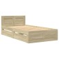 vidaXL Bettgestell mit Kopfteil Sonoma-Eiche 100x200 cm Holzwerkstoff vidaXL Bettgestell mit Kopfteil Sonoma-Eiche 100x200 cm Holzwerkstoff