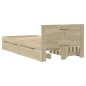 vidaXL Bettgestell mit Kopfteil Sonoma-Eiche 100x200 cm Holzwerkstoff vidaXL Bettgestell mit Kopfteil Sonoma-Eiche 100x200 cm Holzwerkstoff