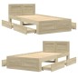 vidaXL Bettgestell mit Kopfteil Sonoma-Eiche 100x200 cm Holzwerkstoff vidaXL Bettgestell mit Kopfteil Sonoma-Eiche 100x200 cm Holzwerkstoff