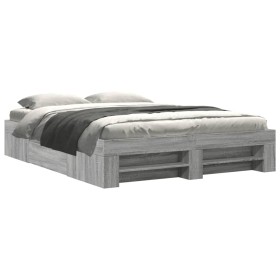 vidaXL Bettgestell Grau Sonoma 160x200 cm Holzwerkstoff