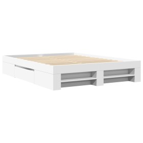 vidaXL Bettgestell Weiß 160x200 cm Holzwerkstoff