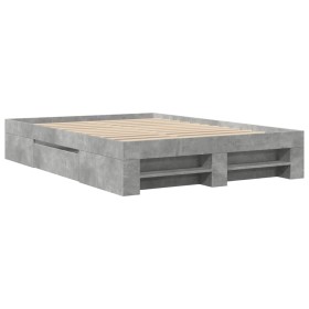 vidaXL Bettgestell Betongrau 120x200 cm Holzwerkstoff
